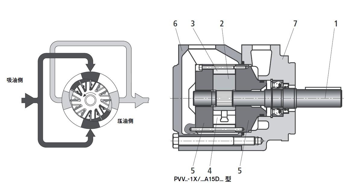 力士樂葉片泵PVV系列和PVQ系列功能剖面圖詳解